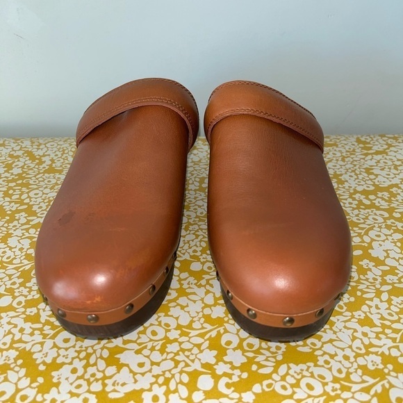 Madewell Cecily Clog shoes Oiled Leather NG681 English Saddle 7 - Picture 3 of 10